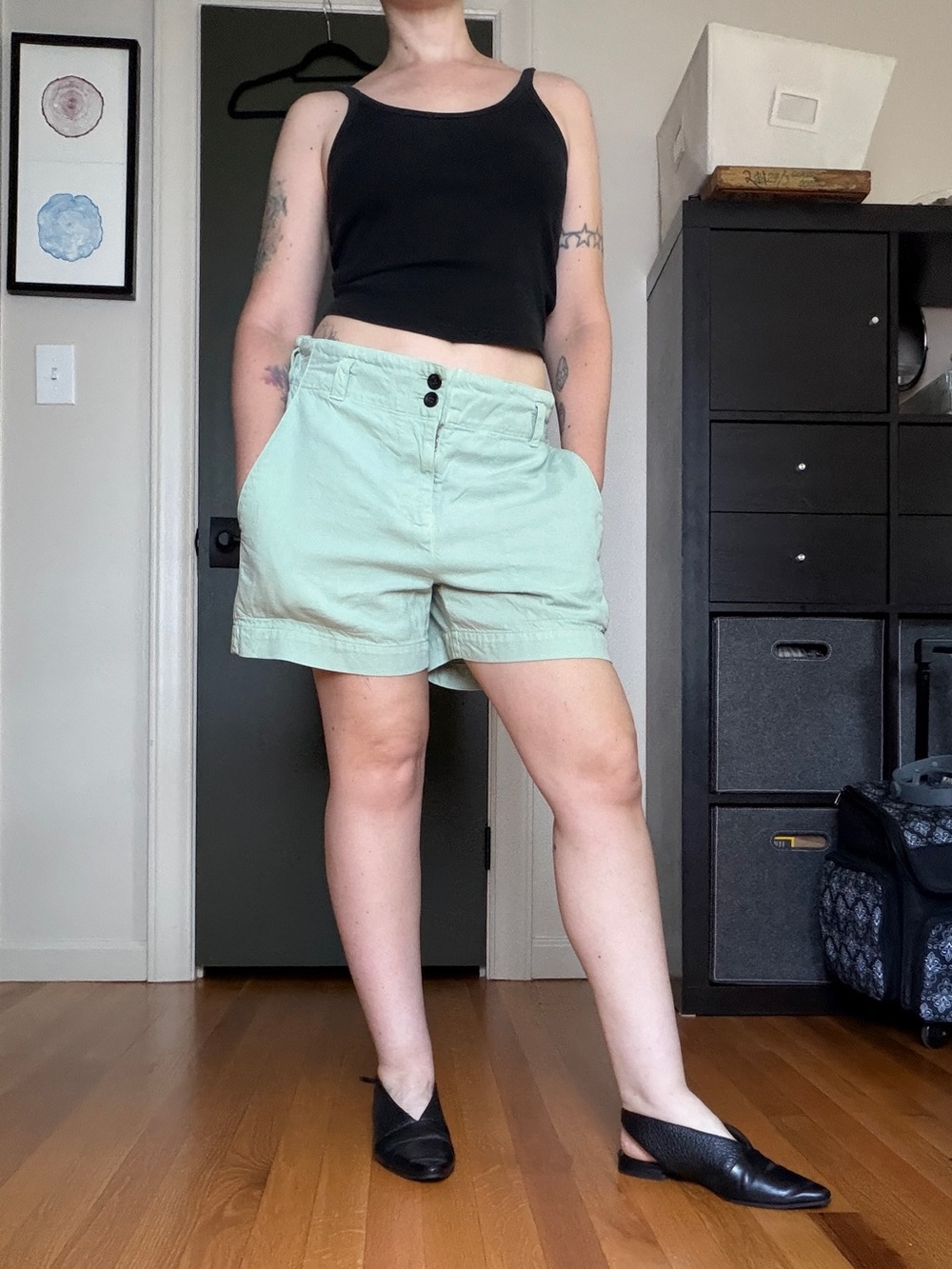 Proenza Schouler Mint Flat Front Shorts